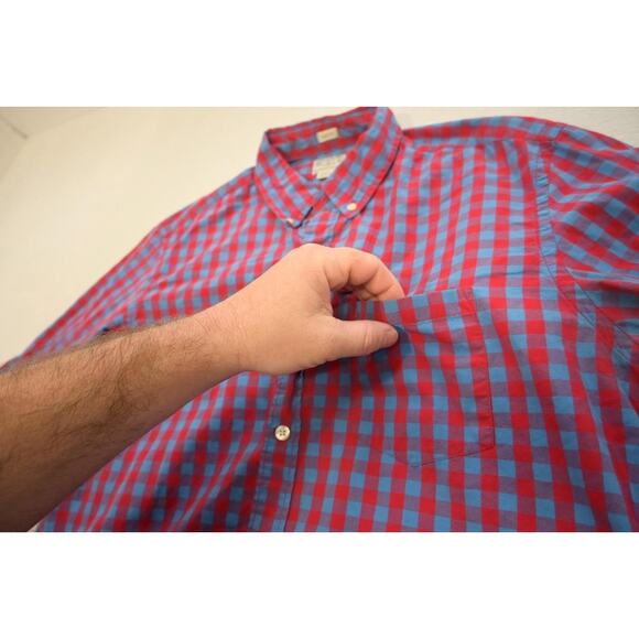 J Crew Slim Fit Casual Button Up Dress Shirt Plaid Long Sleeve Mens Size Large - Picture 6 of 8